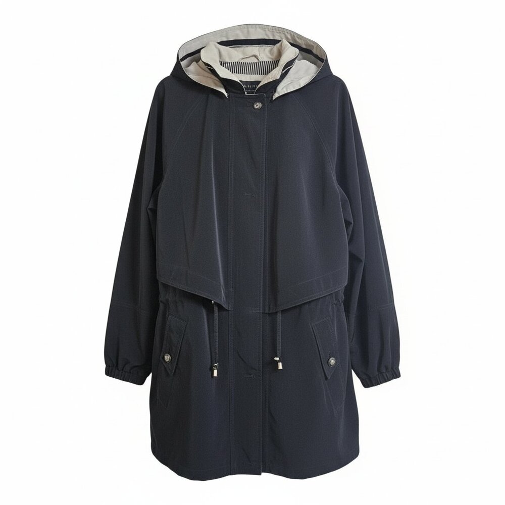 Brogden Men's Dark Grey Hooded anorak, trench-style raincoat, size L